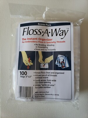 #ad Action Bag Floss A Way Organizer 5quot;x3quot; 100 Bags No assembly Embroidery Thread