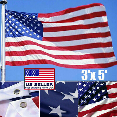 #ad 3#x27; x 5#x27; FT USA US U.S. American Flag Polyester Stars Brass Grommets 1Pack 4Packs