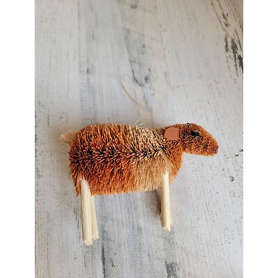 #ad Bristle brush sheep AS IS farm animal ornament Xmas