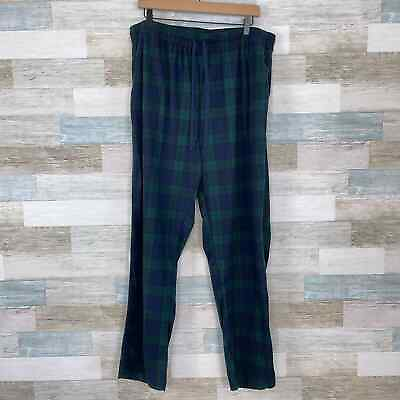 #ad Nautica Sleepwear Flannel Drawstring Pajama Pants Green Blue Plaid Mens XL