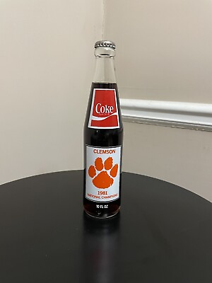 #ad Vintage Clemson Tigers Coca Cola 1981 Football National Championship Bottle