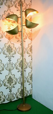 #ad Industrial Brass Floor Lamp Mid Century Vintage Designer Electric Corner Lamp