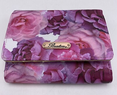 #ad Buxton Women#x27;s Wallet Bi Fold With Zip Coin Pink Floral New Without Tags