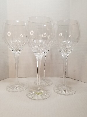 #ad Vintage Lot 4 Ceska Crystal Suzanna Pattern Retired RARE Stemmed Wine Glasses