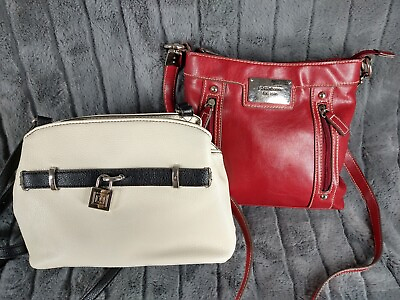 Liz Claiborne Bags Lot Of 2: White amp; Red Crossbody Small Bags CF $25.00