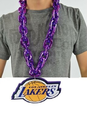#ad New NBA Los Angeles Lakers PURPLE Fan Chain Big Necklace Foam