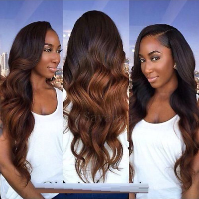 #ad 150% Lace Frontal Wig Brazilian Remy Ombre Full Lace Human Hair Wigs Pre Plucked
