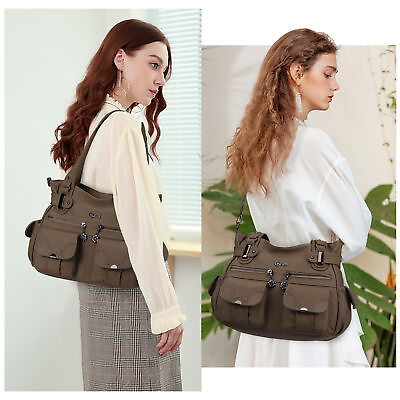 Women Large Hobo Shoulder Bags Soft PU Leather Multi Pocket Tote Bag Handbags