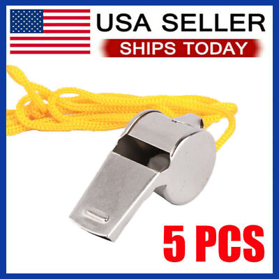 #ad 5 PCS Coach Signal Referee Loud Whistle Survival Safety Sports Basketball