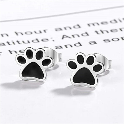 Cute Girls Party Stud Earrings Gifts 925 Silver Filled Paw Shaped Jewelry C $2.68