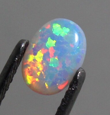 #ad Natural Certified Multi Color Fire Australian 8x6 mm Unheated White Opal