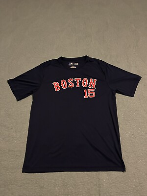 #ad Mens Navy Blue Boston Red Sox Pedroia Jersey Shirt Size XL