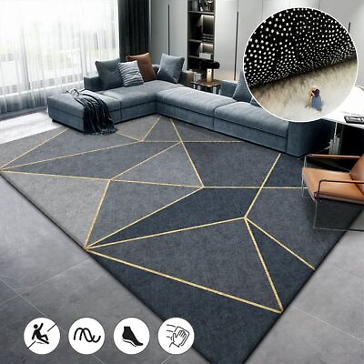 #ad Geometric Decoration Area Rug Large Soft Bedroom Decor Bedside Carpet Non slip