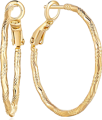 #ad Large 14K Gold Hoop Earrings for Women Thick Gold Hoop Earrings 14K Gold Earring