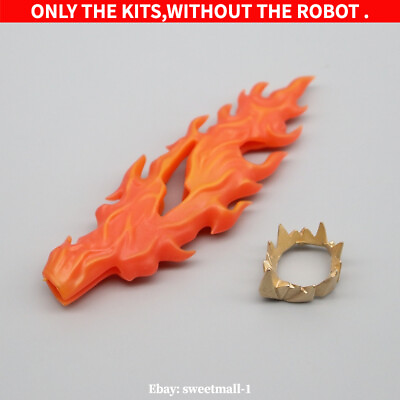 #ad Soft Plastic Flame Part amp;Metal Crown Upgrade Kit For MP08 Grimlock