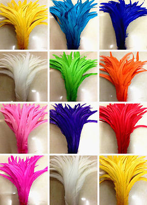 #ad 50 100pcs 12 Colours Rooster tail Feathers 14 16inch 35 40cm carnival Diy costum