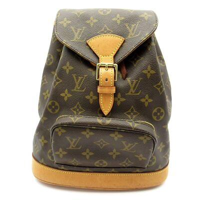 #ad Louis Vuitton Montsouris MM Women#x27;s Backpack Daypack Brown M51136 Monogram