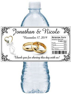 #ad 100 PERSONALIZED WEDDING BRIDAL SHOWER FAVORS WATER BOTTLE LABELS