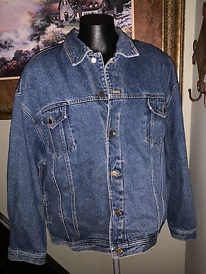 #ad Vintage Grade A Jeans Jacket Size 3X Big Button Down Long Sleeve with Pockets