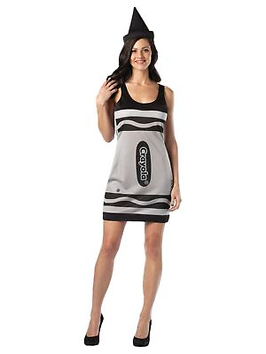 #ad Rasta Imposta Womens Black Crayola Crayon Costume Tank Dress amp; Hat One Size 4 10