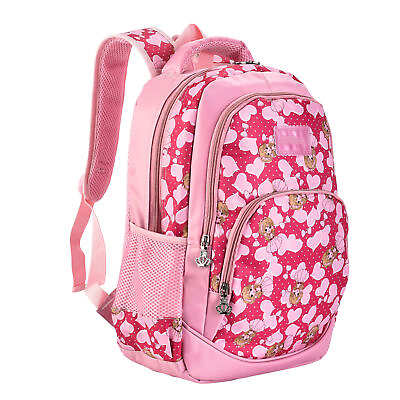 #ad School Backpack for Girls with Princess Heart design with multiple pockets