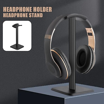 #ad Black Headband Headphone Bracket Removable Earphone Display Stand Holder