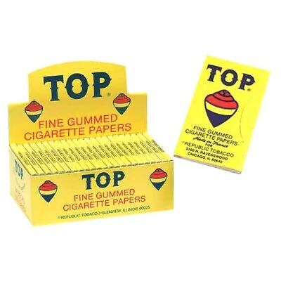 AUTHENTIC TOP FINE GUMMED CIGARETTE ROLLING PAPERS 24 BOOKLET $30.99