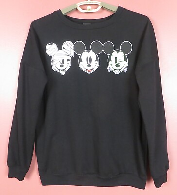 #ad TB12721 DISNEY Women Polyester Cotton Fleece Back Tunic Multicolor Micky Mouse M
