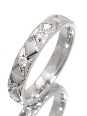 #ad CHANEL PT950 MATELASSE Marriage Ring Diamond #T058