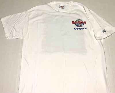 #ad Rare Vintage 1990s Hard Rock Cafe Washington DC White Heavy Tee T Shirt New XL