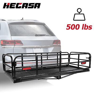 #ad Folding Hitch Cargo Carrier Hitch Mount Basket Luggage Rack Trailer 500lbs