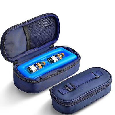#ad Insulin Cooler Travel Case for glass Vials Mini Insulated Pack with Ice Brick ×2