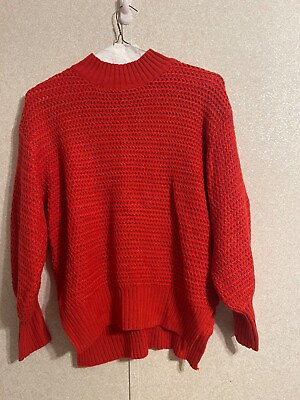 #ad NWOT**Womens Red Tunic Sweater