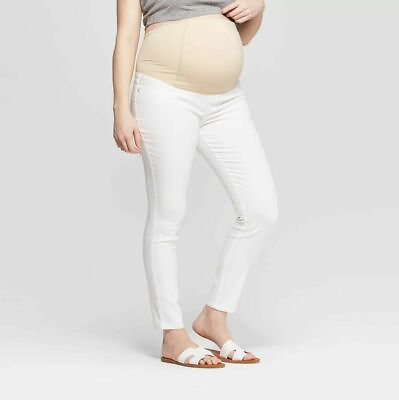 #ad Isabel Maternity by Ingrid amp; Isabel Maternity Crossover Panel White Skinny Jean