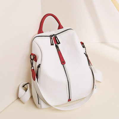 Fashionable Women#x27;s Backpack Designer Real Leather White Luxurious Bag Stylish $64.30
