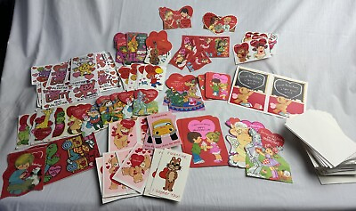 #ad HUGE Lot of OVER 130 Vintage Unused Valentine’s Day Cards With Envelopes