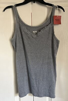 #ad mossimo supply co Womens Grey Tank Top With Flower Edges Size Xl