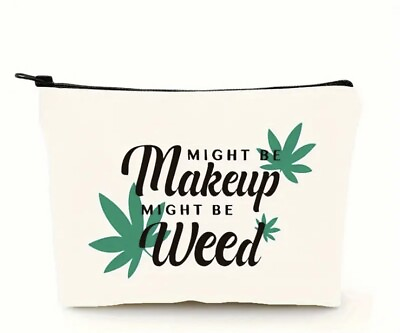 #ad Makeup Cosmetic Bag Could Be Makeup Could Be Weed Leaf Pouch Gift 420