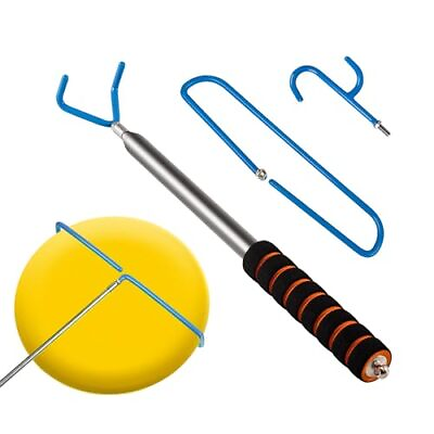 #ad Disc Golf Retriever Pole Telescopic Grabber with 3 Hooks for Water Disc