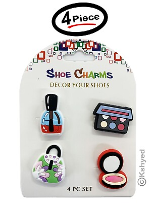 #ad 4 Pcs Girls Cosmetic Shoe Decoration Charms PVC For Croc Bracelet Shoe New