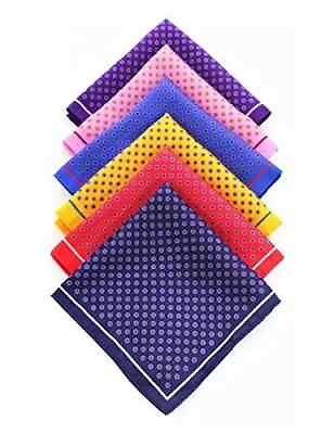 #ad 6 Pcs Silk Pocket Squares for Men Handkerchief Hanky Set for Wedding Party