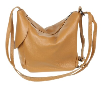 #ad Ladies 2in1 Shoulder Bag Backpack Convertible Bag Genuine Leather Italian Casual