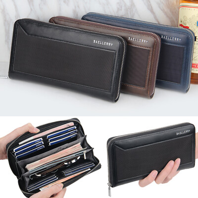 #ad Men#x27;s Long Wallet Credit Card Holder Purse Large Capacity Leather Clutch Handbag