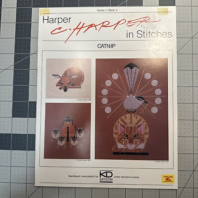 #ad C. Harper in Stitches Charley Harper Cross Stitch Pattern Leaflet Catnip
