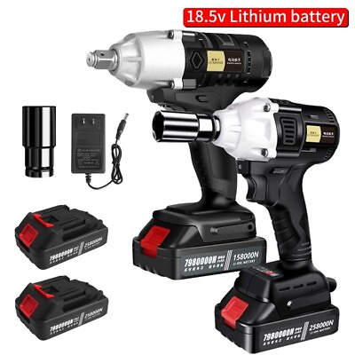 #ad Electric Impact Wrench LED 18.5V Brushless Cordless Rechargeable Drill Power Kit