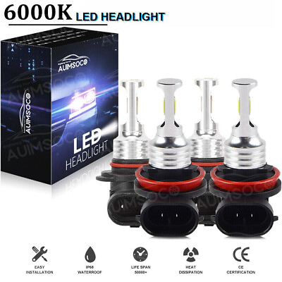 #ad 9005 H11 Headlight Bulbs 6000K White 4Pcs Combo For 2013 2019 Chevrolet Trax