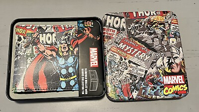 #ad Marvel Trifold Wallet Thor Collectible Tin