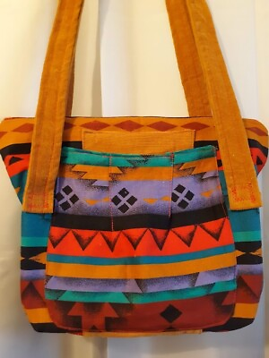#ad New Southwestern Cowgirl Shoulder Bag Satchel Purse Red Teal Geometric Aztec
