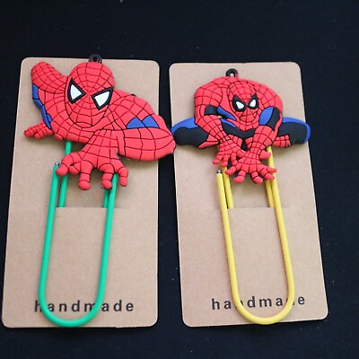 #ad NEW Spiderman 3D Non Slip Cool Cute Clip Bookmarks for Kids lot of 2