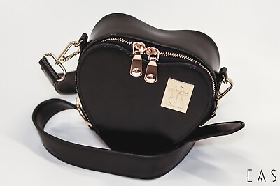 #ad New Leather crossbody heart shaped purse
